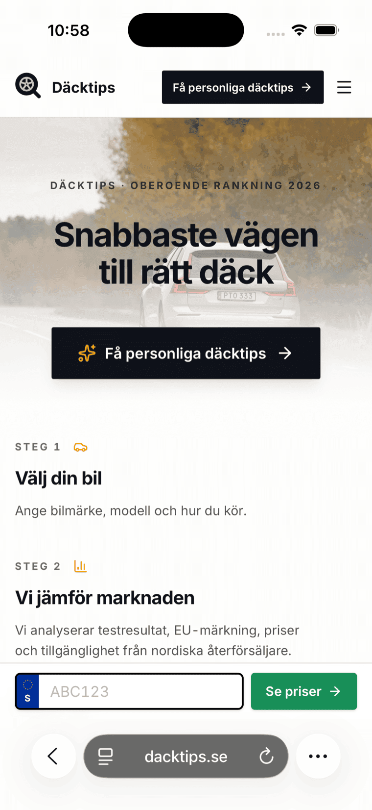 Däcktips i mobilen